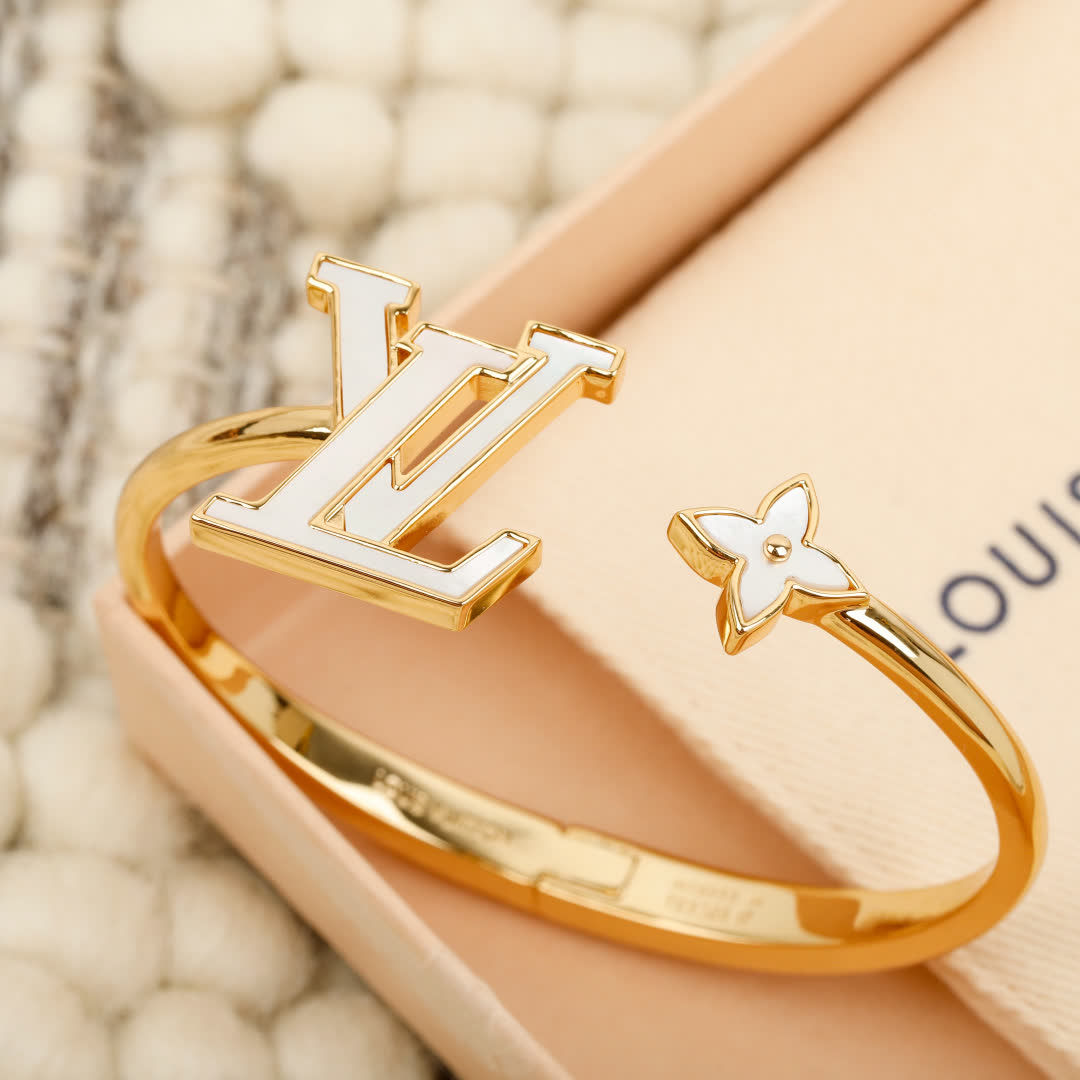 Louis Vuitton Gold Tone Monogram Bracelet